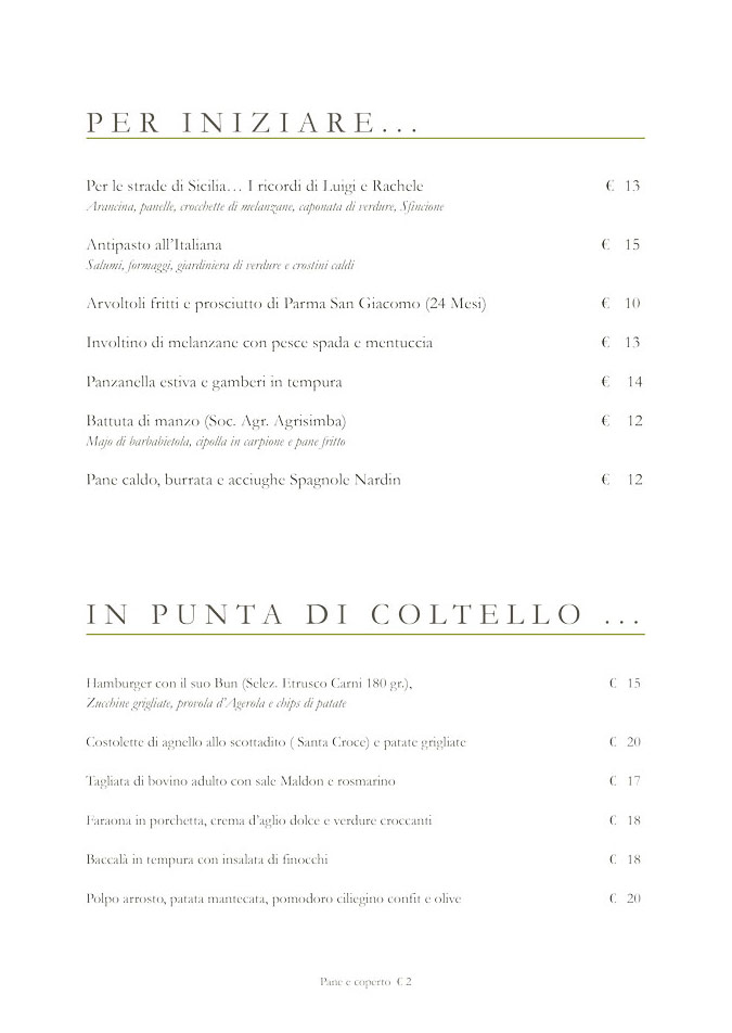 Sfoglia il menu