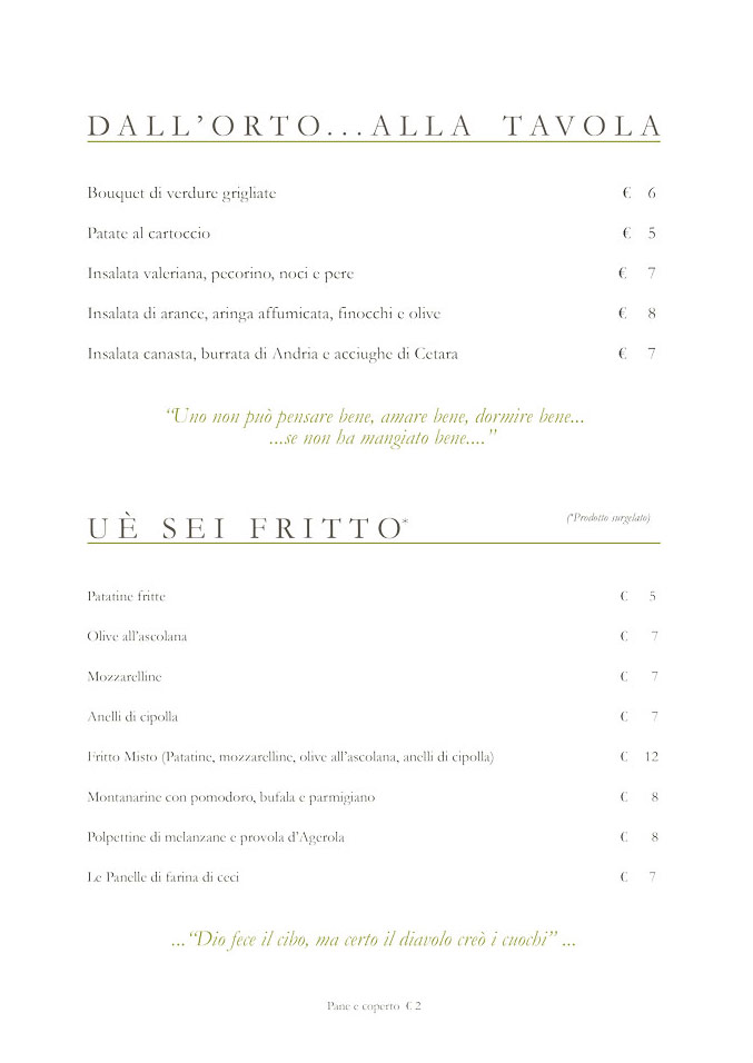 Sfoglia il menu