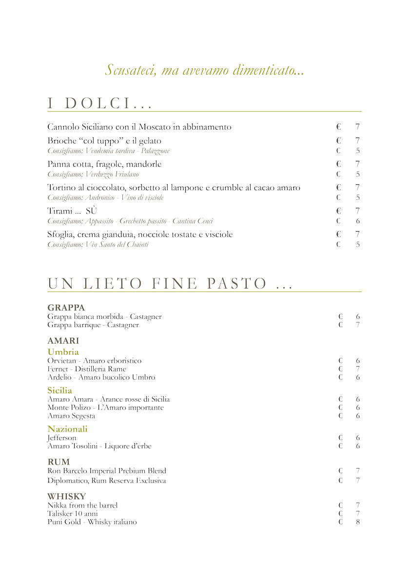 Sfoglia il menu