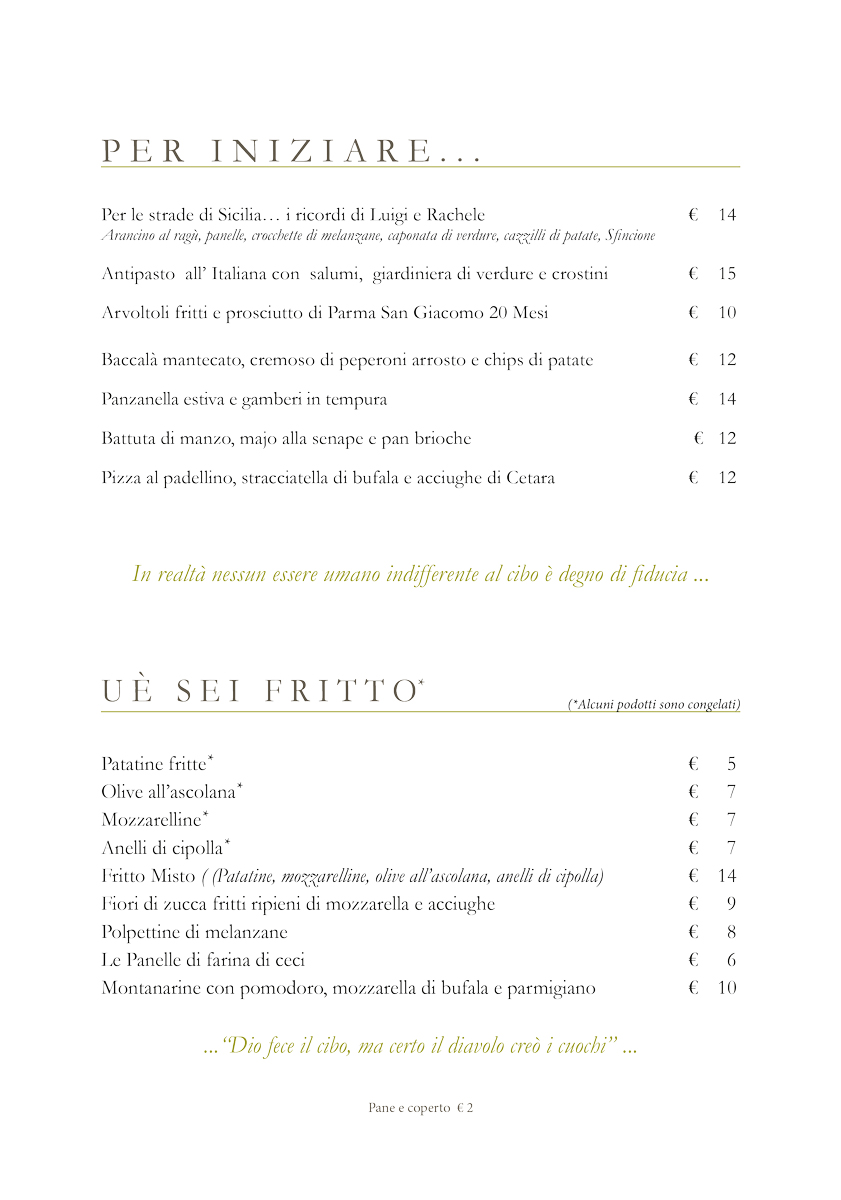 Sfoglia il menu
