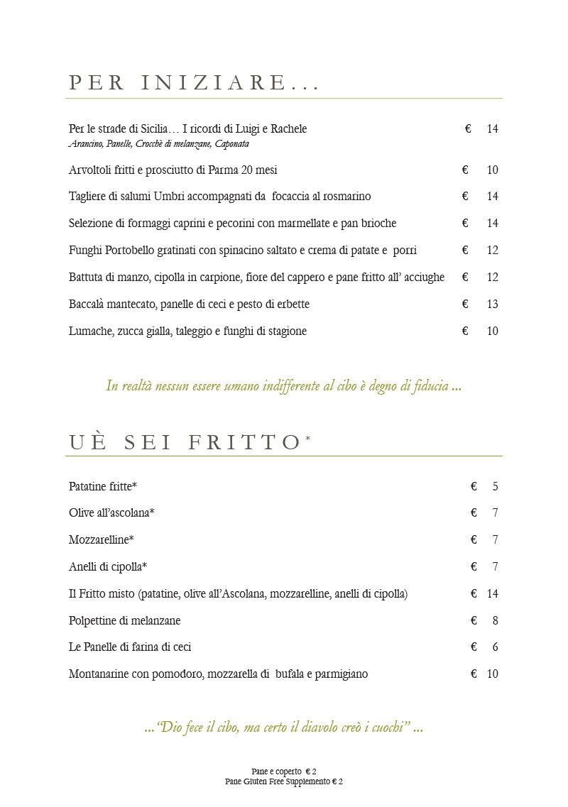 Sfoglia il menu